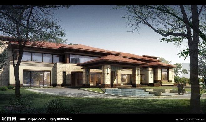 别墅建筑效果图 建筑效果图 鸟瞰效果图 公共建筑 城市建筑 建筑外观