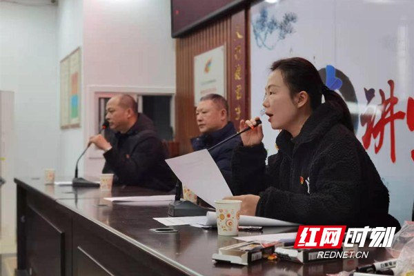 社区副书记柳丹作工作汇报.