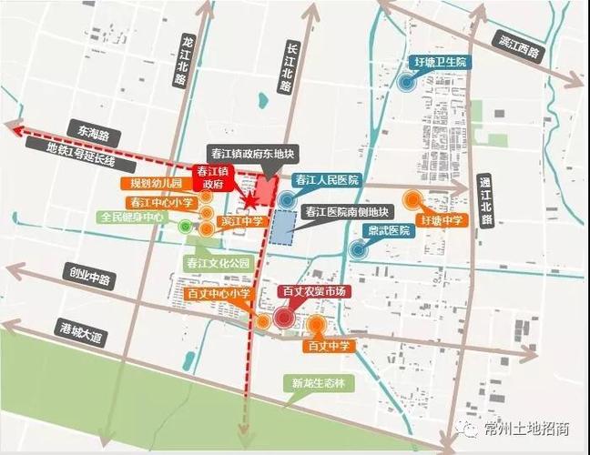 地块位于常州市新北区春江镇,规划路一东侧,东海路以南,长江北路以西