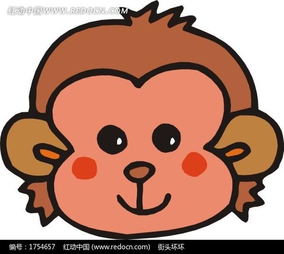 猴子头简笔画2