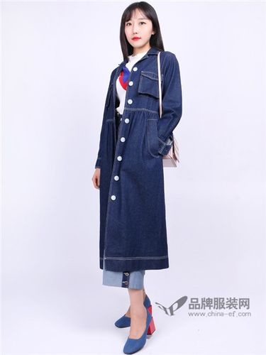 gaga女装2017秋冬时尚休闲中长连帽风衣