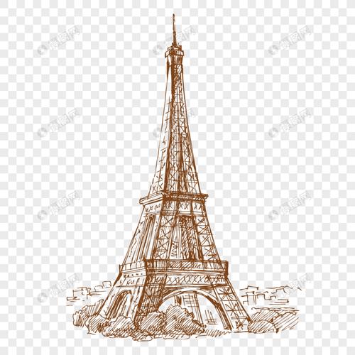 手绘/卡通元素 手绘巴黎铁塔.