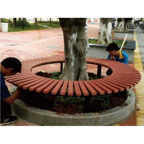 户外围树椅 定做圆形公园椅 广场防腐木塑木方形休闲围树座椅