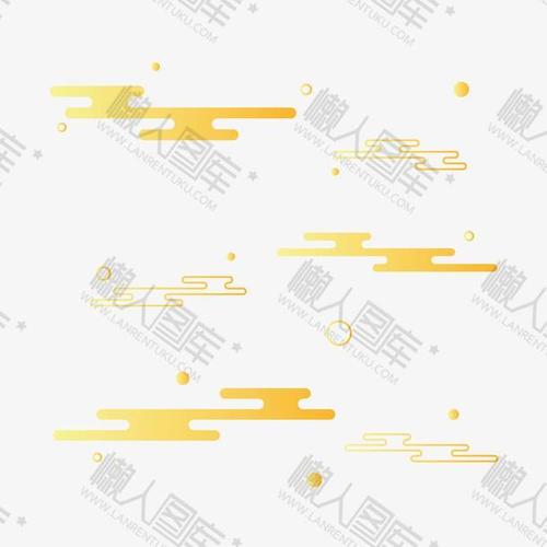 金色线条中式云纹祥云图案