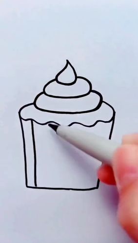 幼儿园简笔画~蛋糕#简笔画_简笔画_幼儿园_蛋糕_文化