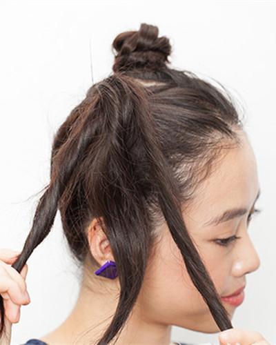 双丸子头扎法步骤图解高耸丸子尽显精灵古怪