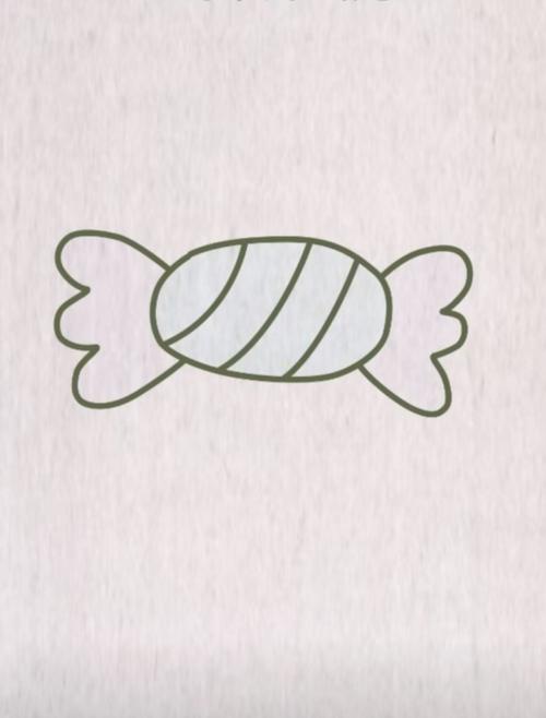 3.在椭圆形的上面画三条斜线.