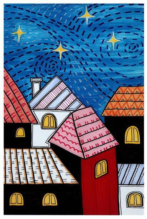 色彩缤纷的马克笔装饰画(二)