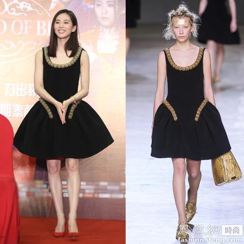 2014年8月3日,北京,刘诗诗穿simone rocha 2014秋冬亮相电影发布活动