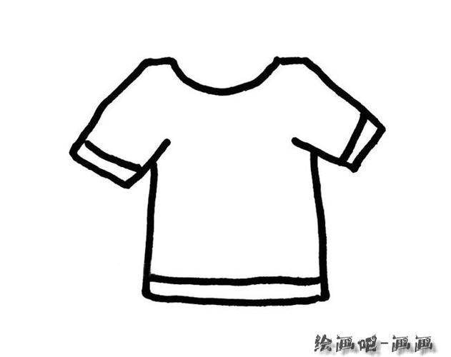 四张短袖t恤简笔画的简笔画画法