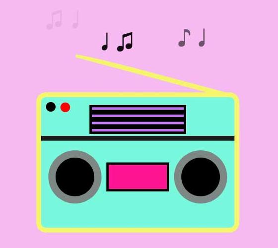 卡通的收音机音符动画特效