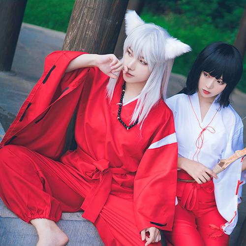 日本日本人人气动漫犬夜叉cosplay服装武士和服剑道cosplay男装