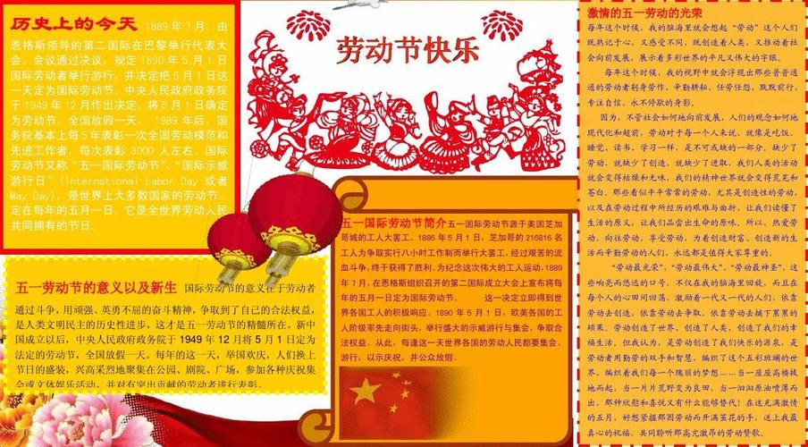 五一劳动节 手抄报电子版 电子报 手抄报(可自由编辑)
