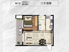 润城1室1厅1卫户型图