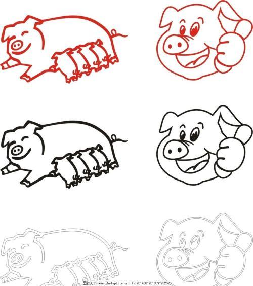 母猪喂奶的简笔画