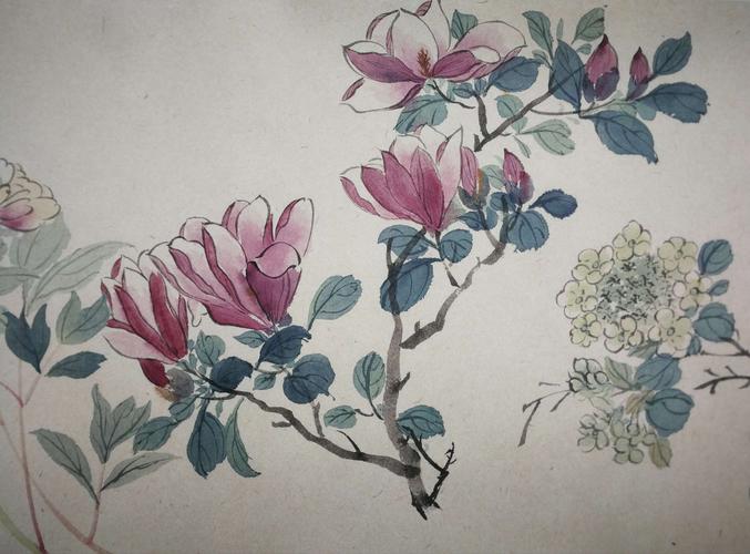 临周之冕百花图卷局部