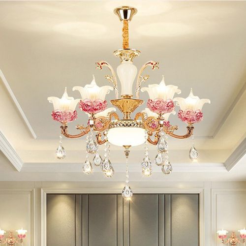 欧式吊灯客厅吊灯简欧餐厅吊灯锌合金蜡烛水晶灯卧室灯简约现代灯具