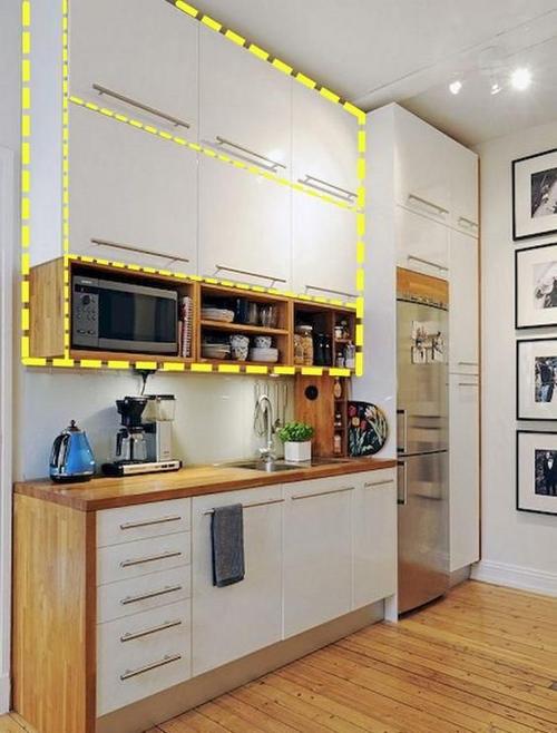 解锁厨房墙面收纳大法:吊柜从上到下分三段,轻松提升储物能力