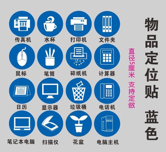 物品定位贴桌面物品定位定置标识6s管理标志标签5s定位贴5cm4角