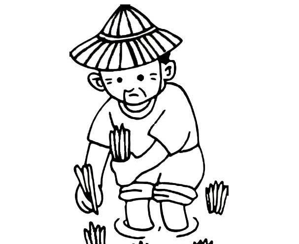 关于劳动人物的简笔画-辛苦的农民