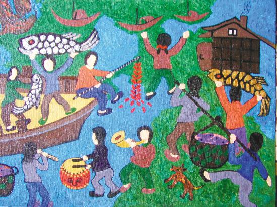 伢儿跳起舞 渔嫂创作渔民画 舟山广"种"海岛文化