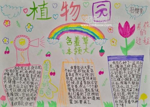 延学旅行植物园手抄报 植物园手抄报