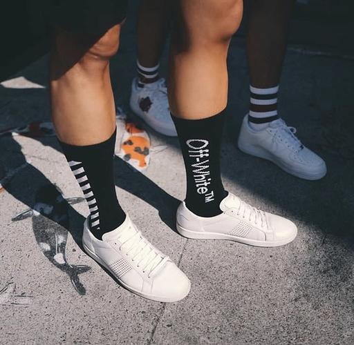 吴亦凡男女运动袜 ow 纯棉袜子 abloh virgil o c white off 正品潮牌