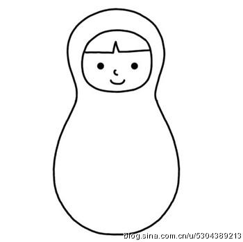 简笔画《俄罗斯娃娃》