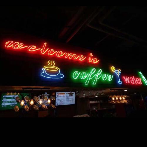 ktv酒吧霓虹灯招牌灯箱门头大字创意生锈灯箱招牌霓虹灯美发店招