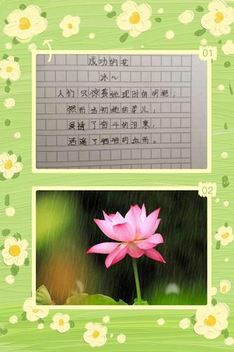 李杨洋同学整理的冰心奶奶现代诗歌《成功的花》!