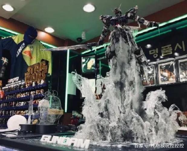 烟熏战损改造,水中高达模型场景佳作