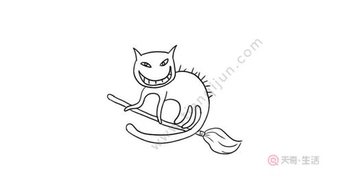 恐怖猫咪简笔画