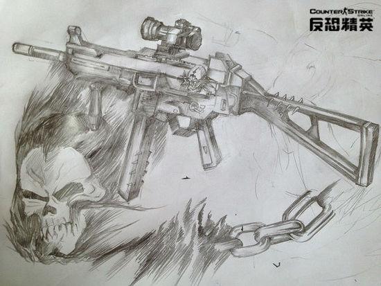 绝对是真爱 13岁玩家手绘csol武器!