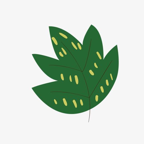 卡通可爱绿色树叶漂浮