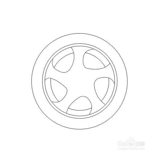 如何画汽车车轮简笔画