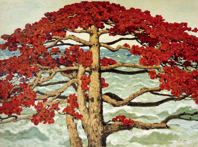 《湾区潮涌木棉红》  杨尧 150x200cm 2019年 油画