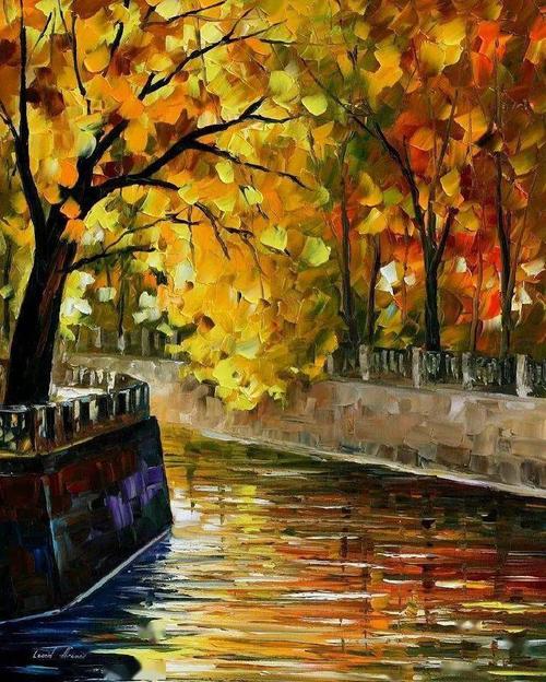 leonid afremov秋天风景油画欣赏