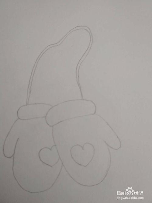 多妈简笔画保暖用品小手套