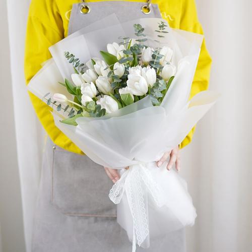 天津鲜花同城速递郁金香进口单瓣重瓣花花束礼盒鲜花速递(同城)