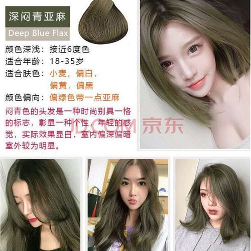 蓝黑色染发剂植物彩色染头发颜色学生潮色纯黑色女 6.