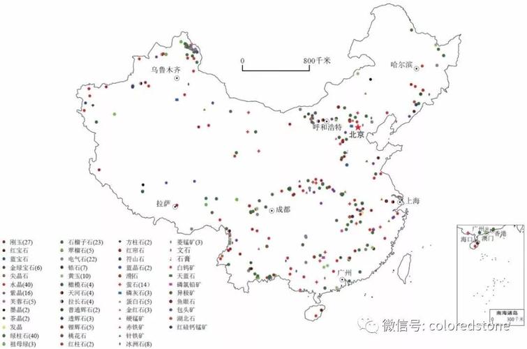 中国主要宝石种类分布图图片来源:《野外探宝——图说成矿地质体及