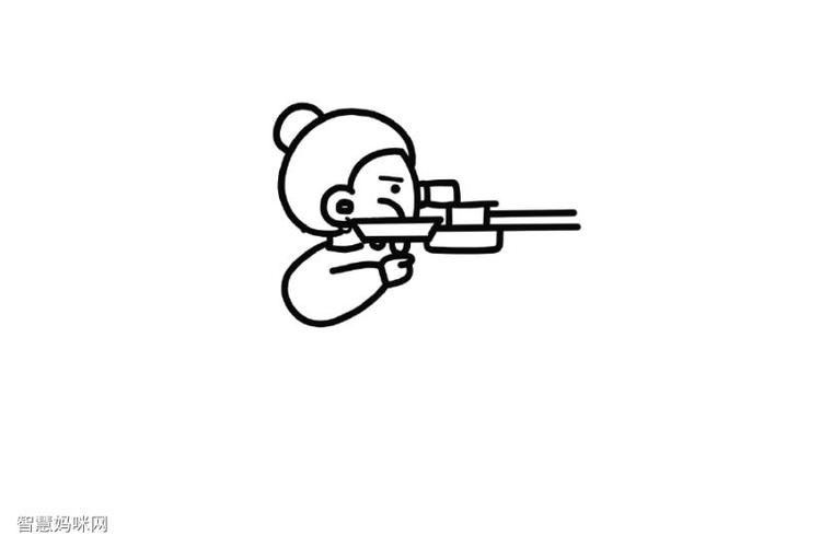射击运动员杨倩简笔画画法步骤