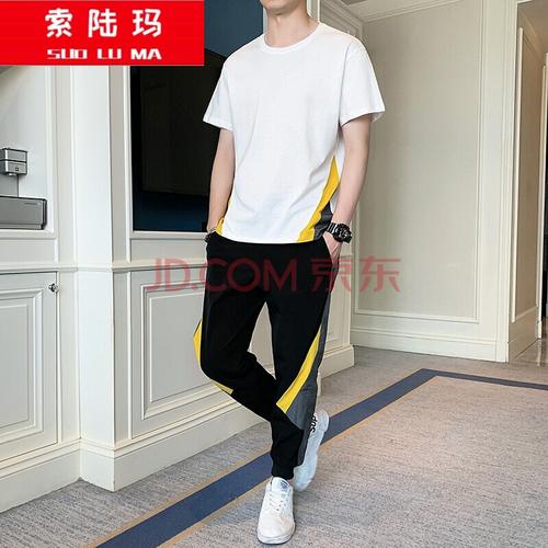高中大学生短袖套装男装一套搭配帅气个性成熟夏天潮流男生衣服潮牌