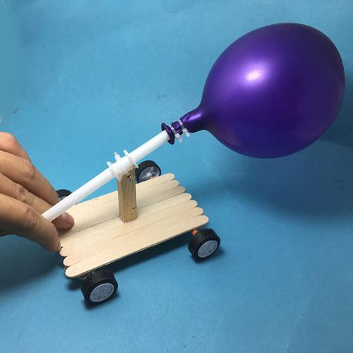 气球动力反冲小车科学实验科技制作业diy手工材料包幼儿园小学生