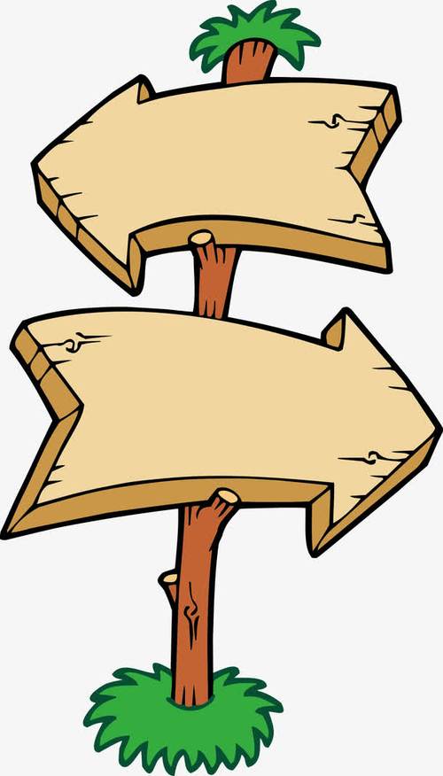 木头指示牌矢量