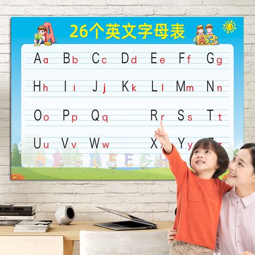小学生26个英文字母表挂图儿童二十六个英文字母表英语早教启蒙