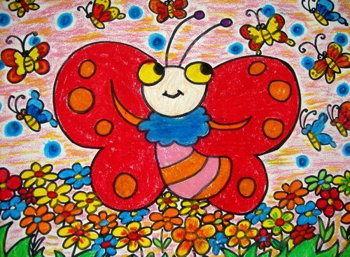 春天的蝴蝶/少儿绘画作品/儿童画/网络美术馆_中国少儿美术教育网
