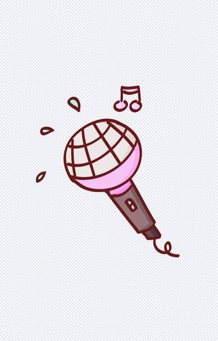 卡拉ok麦克风卡通手绘设计模板素材