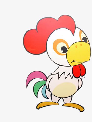 卡通手绘可爱小动物小公鸡英文字母