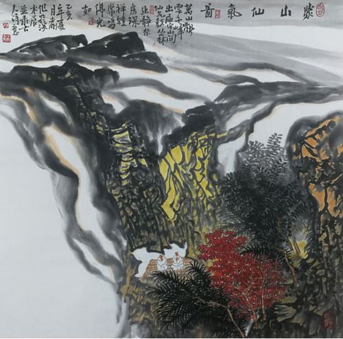 现代山水画名家作品祝夫刚山水画作品欣赏